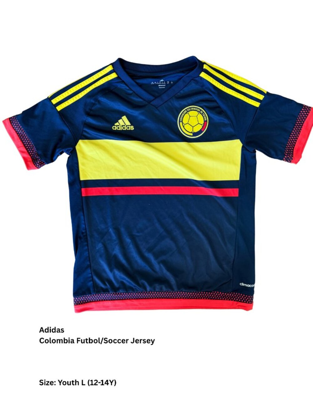 Adidas Colombia Soccer Jersey Youth L (12β14)